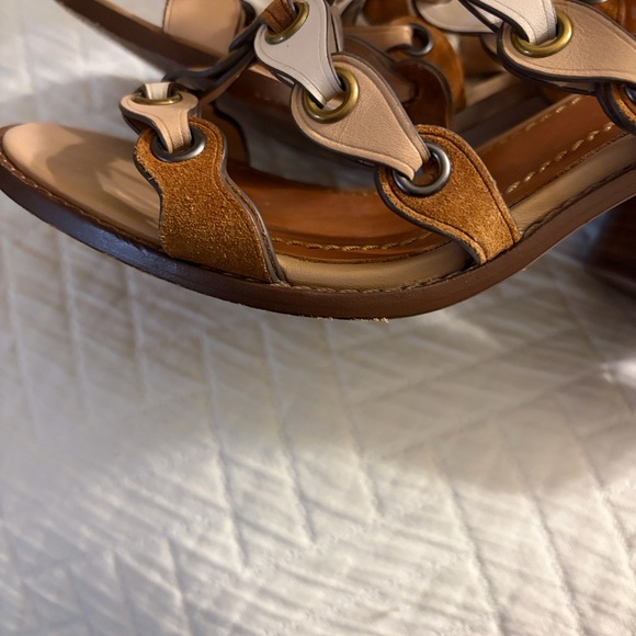 Coach Tan and White Strappy Sandals - Picture 5 of 12